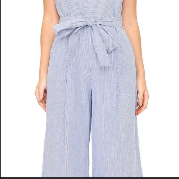 Banana Republic blue spaghetti strap striped jumpsuit size 6 - Picture 4 of 12